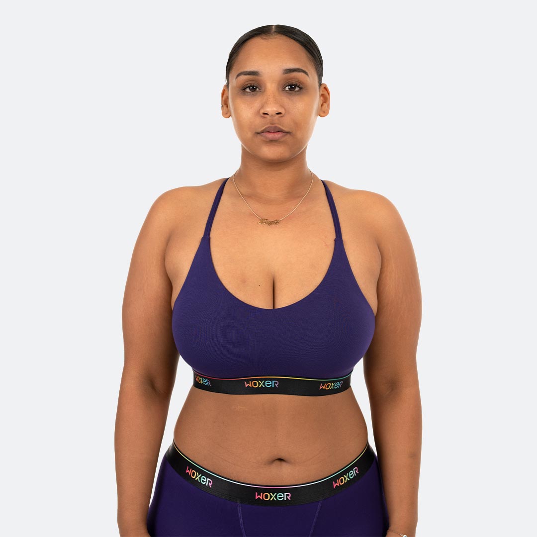 Kayla wears a size XL