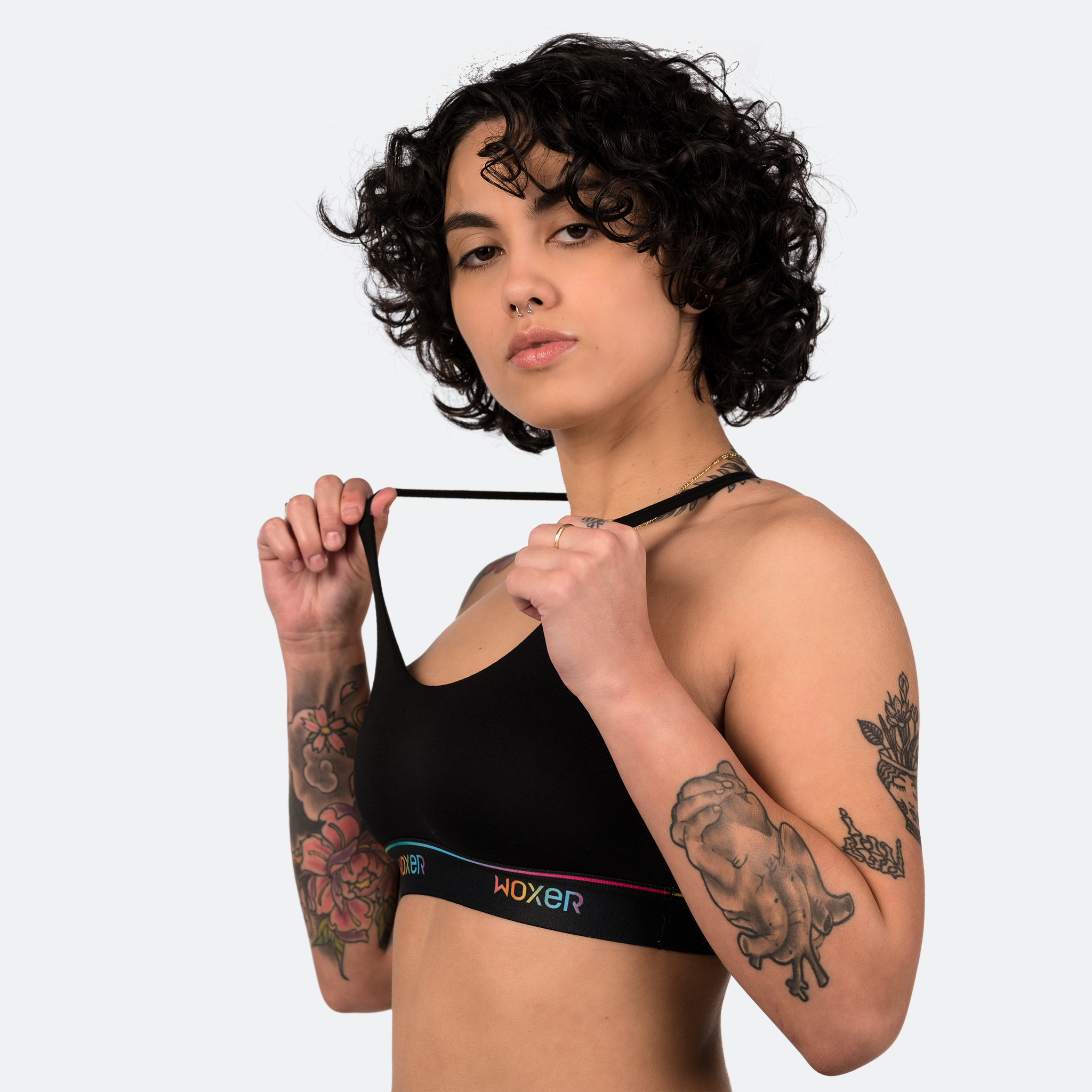 Nadine wears a size S