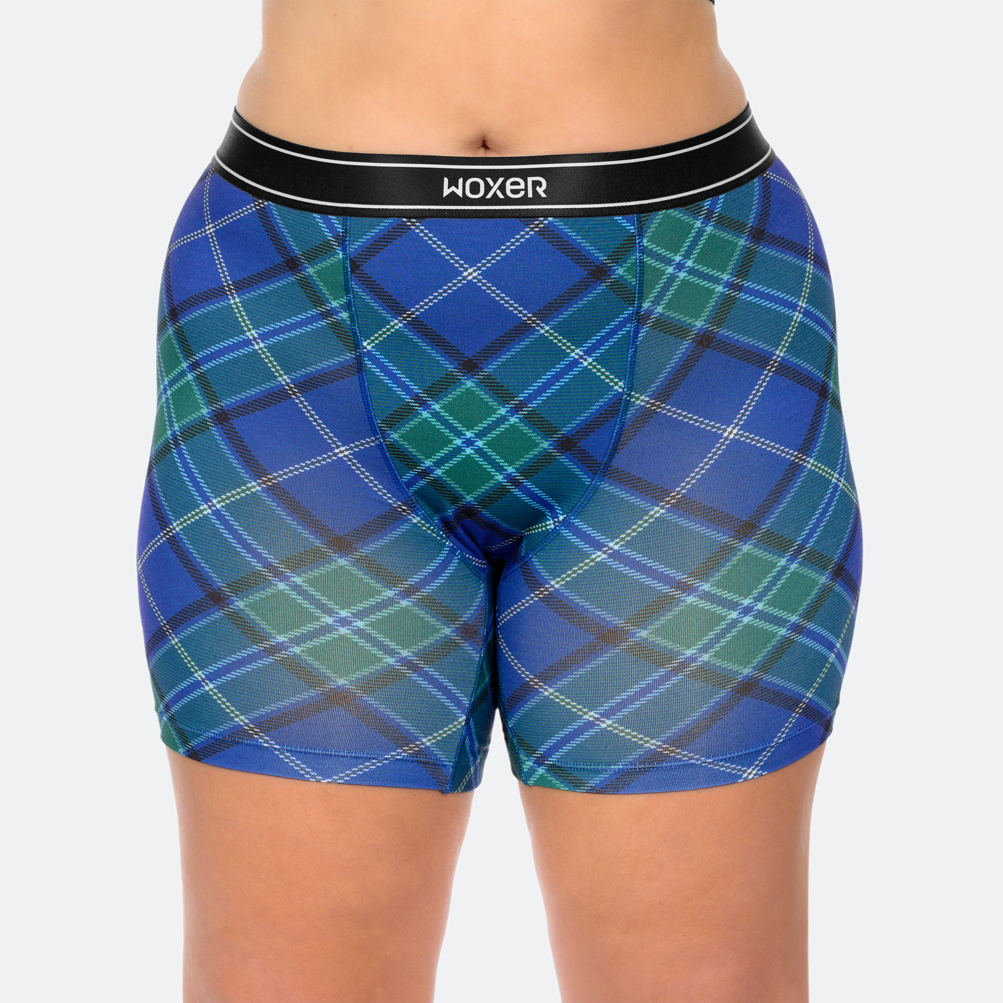 Baller High Waisted Blue Plaid