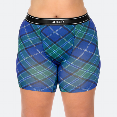 Baller High Waisted Blue Plaid