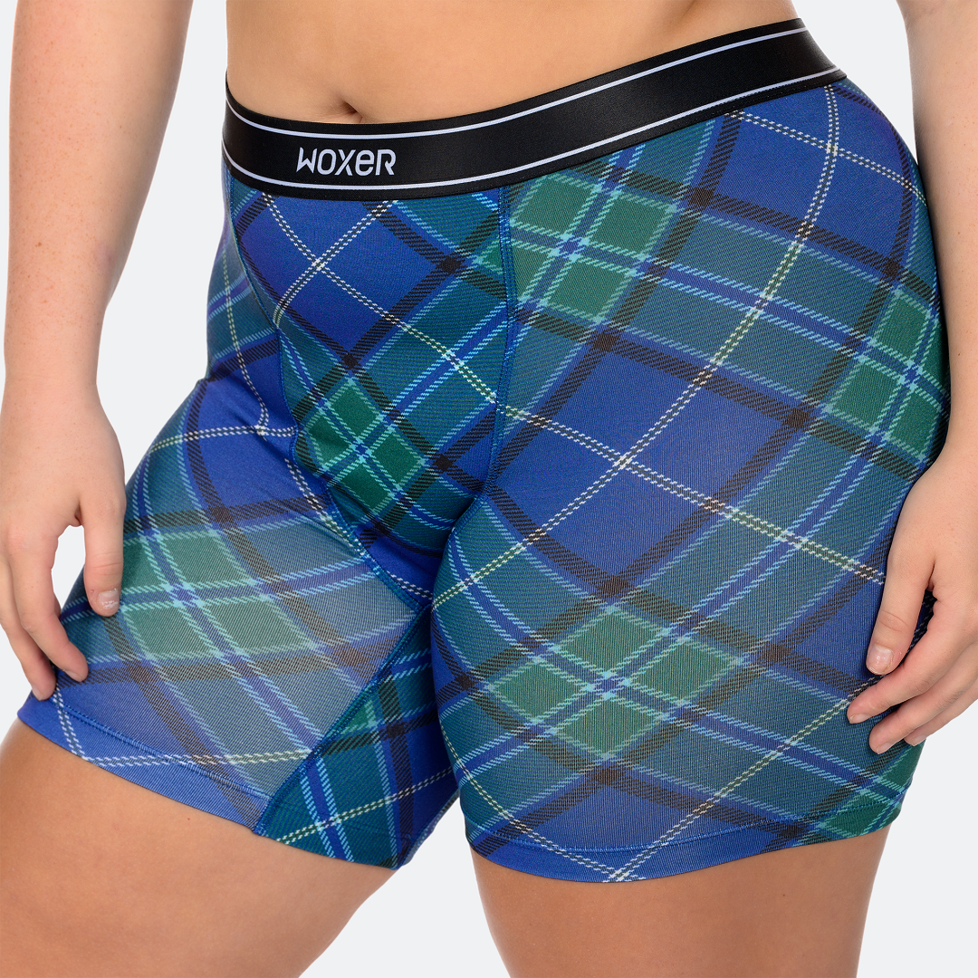 Baller High Waisted Blue Plaid
