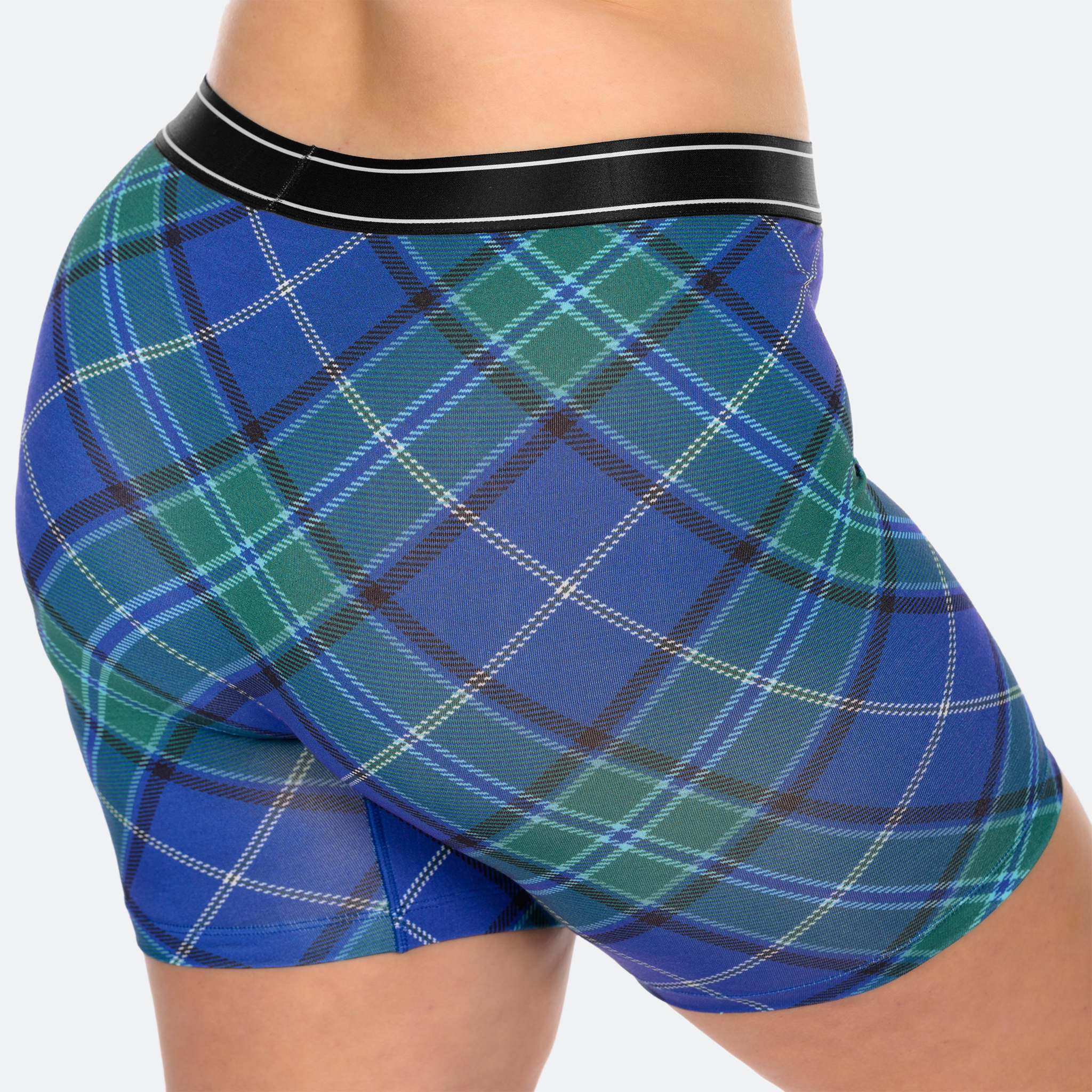 Baller High Waisted Blue Plaid