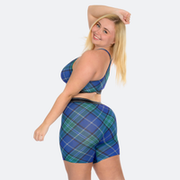 Baller High Waisted Blue Plaid