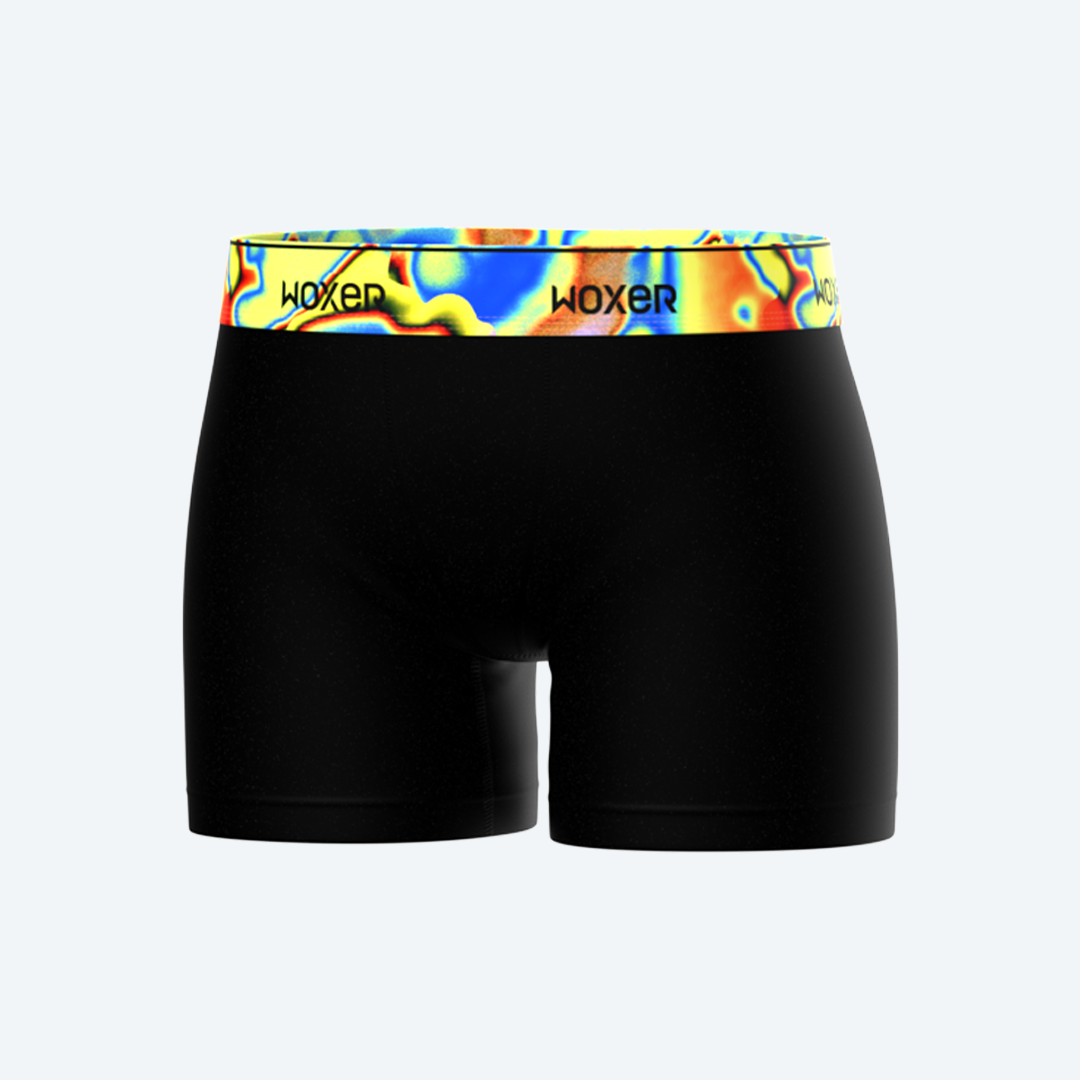 Star High Waisted Black Glitch