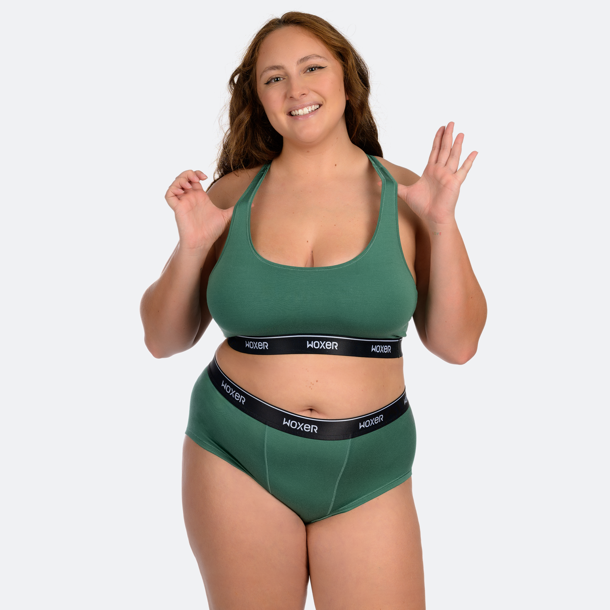 Trini wears a size XL