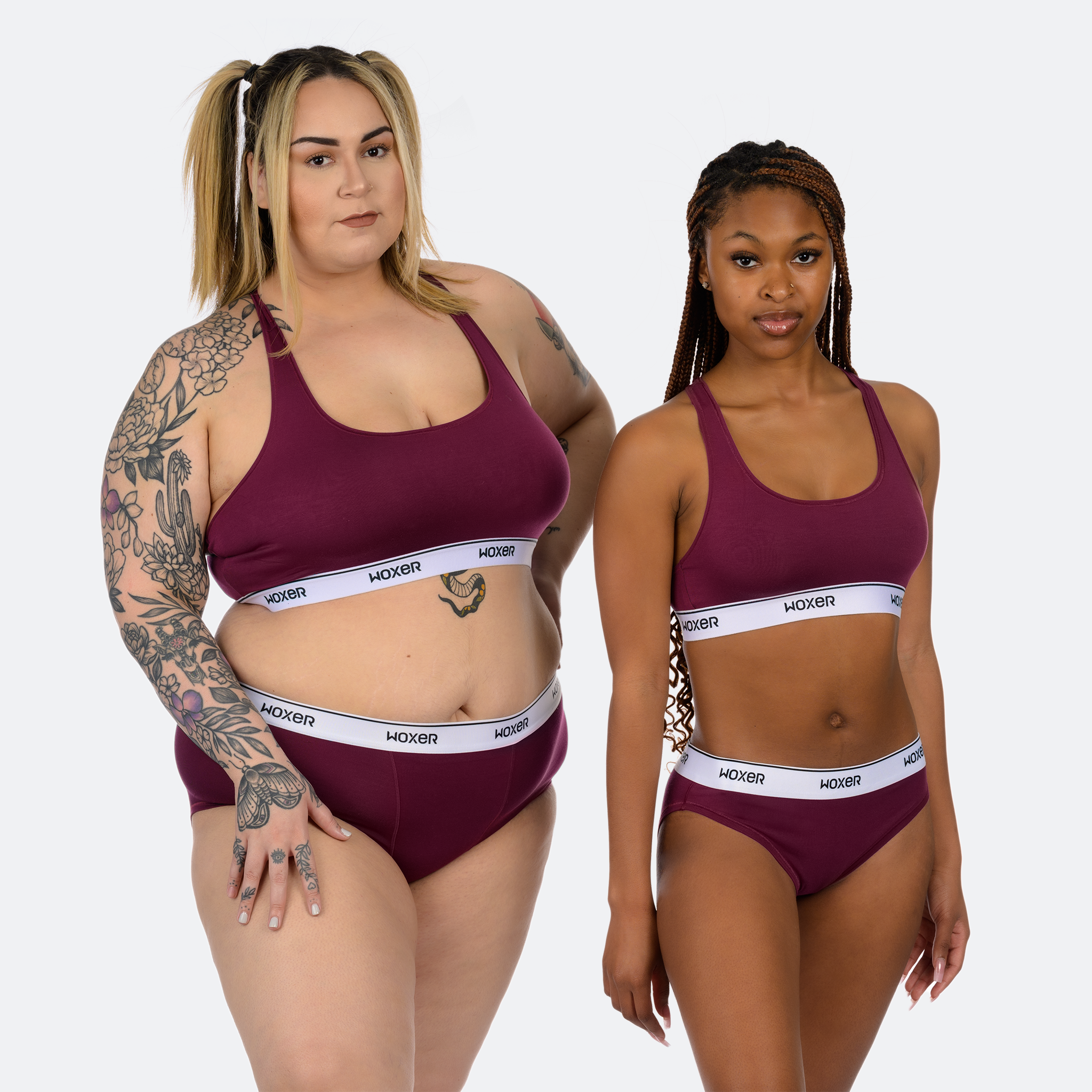 Claudia wears a size 3XL, Niyah wears a size M