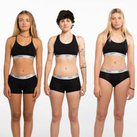 Angelica wears a size S, Gabbie wears a size M, Juliana wears a size S