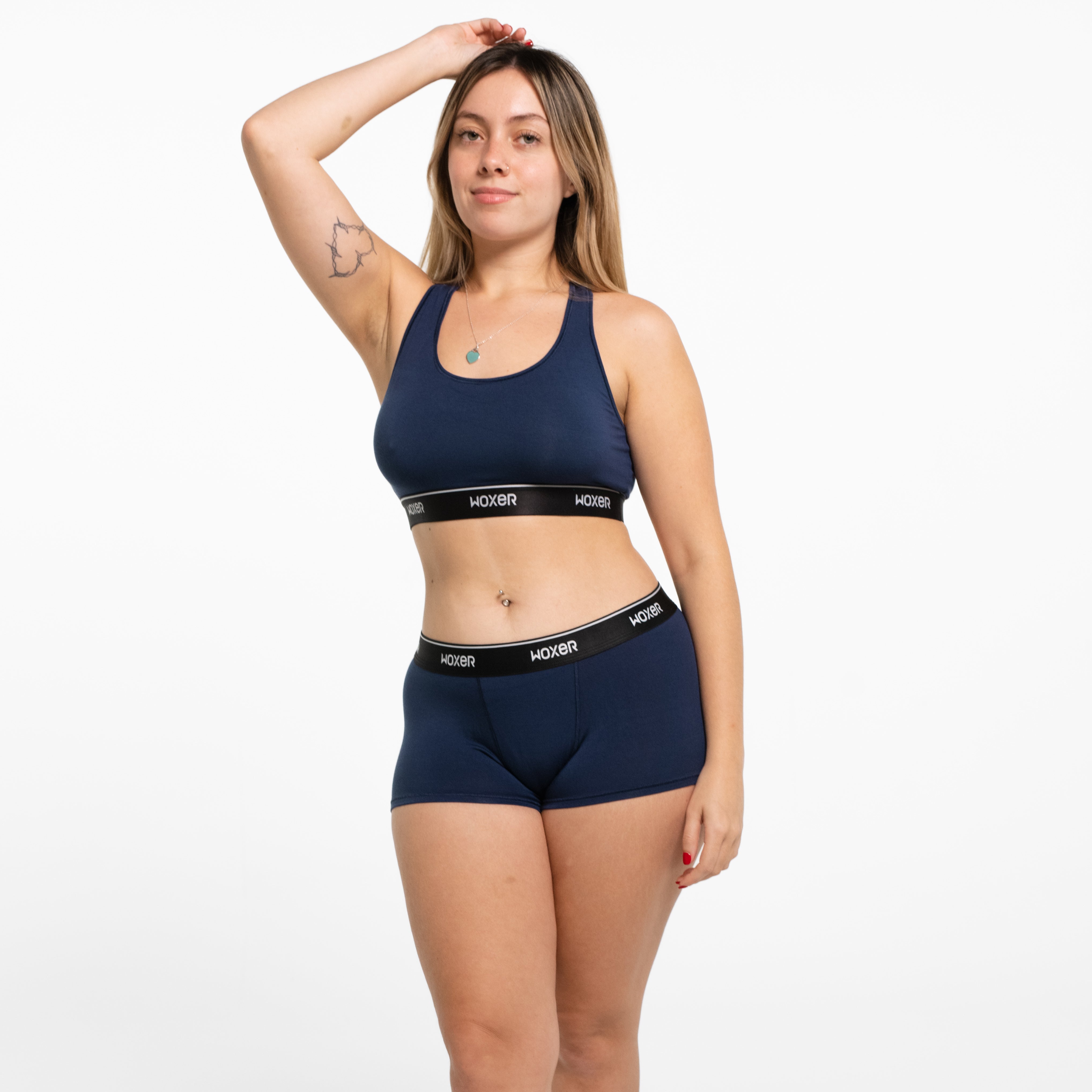 Michela wears a size L