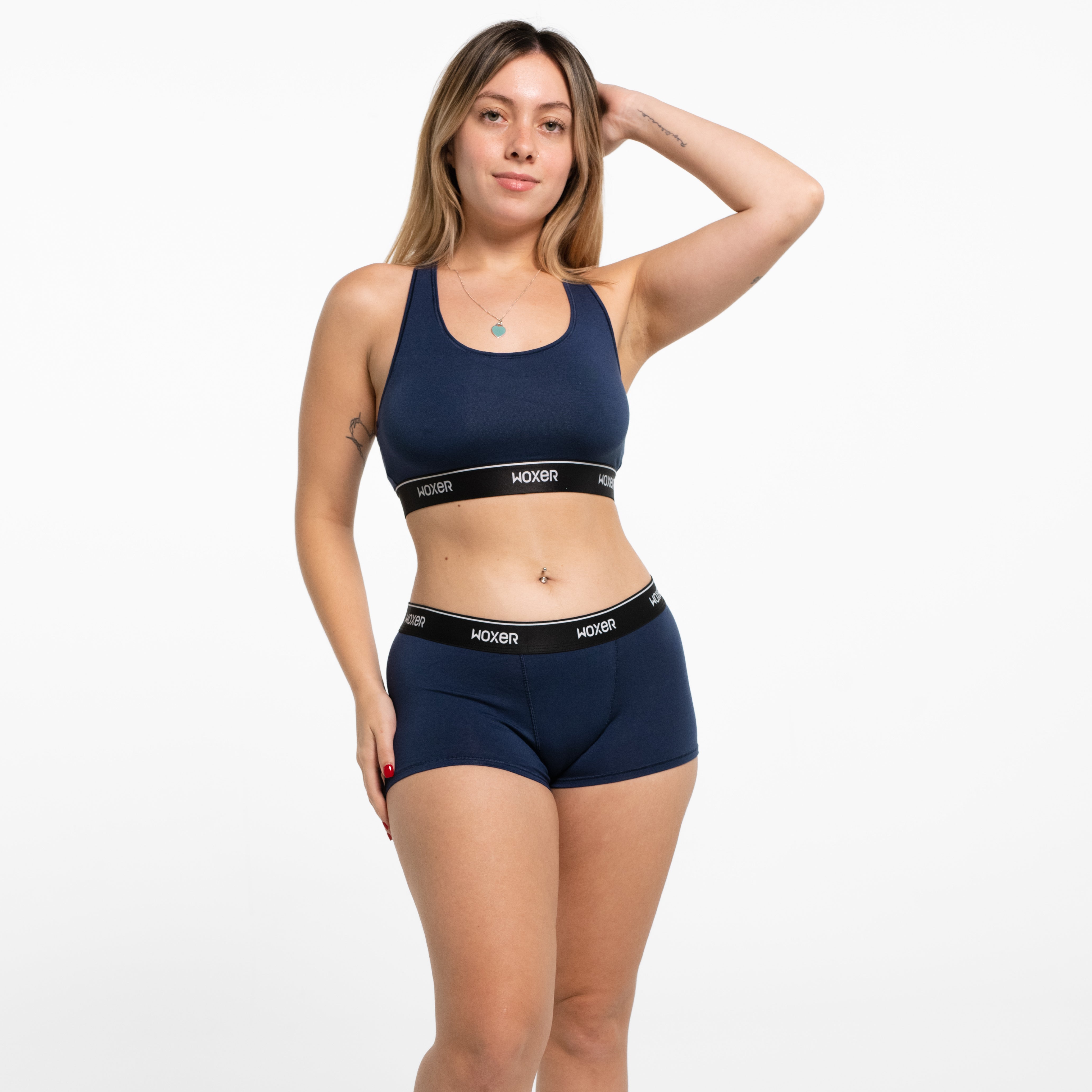 Michela wears a size M