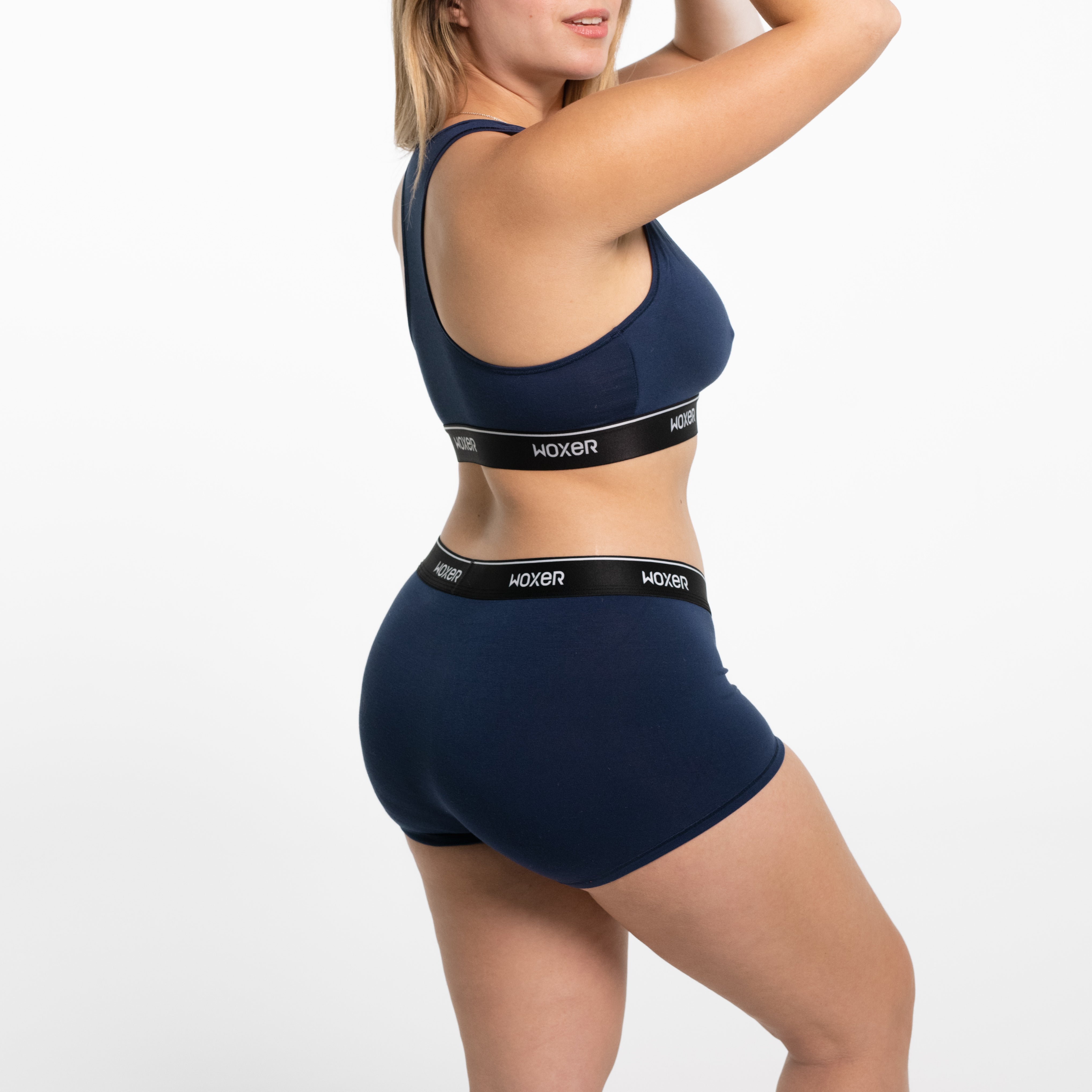 Michela wears a size L