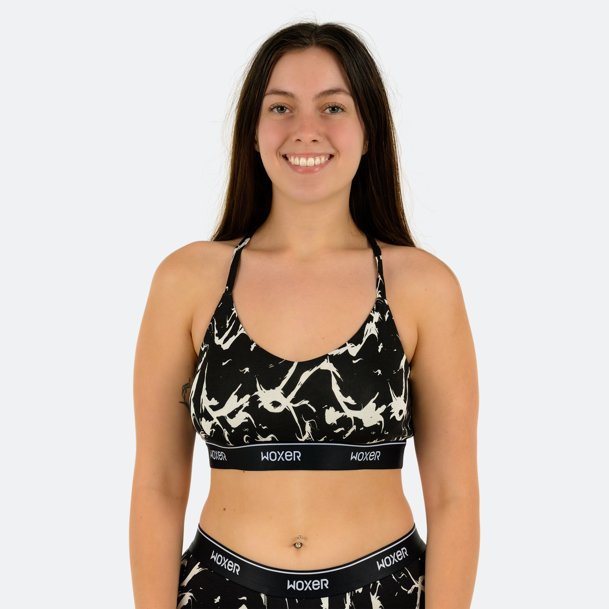 Michela wears a size L