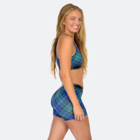 Star High Waisted Blue Plaid