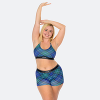 Star High Waisted Blue Plaid