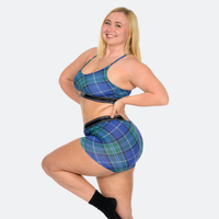 Star High Waisted Blue Plaid