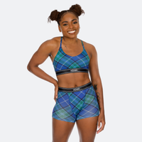Star High Waisted Blue Plaid