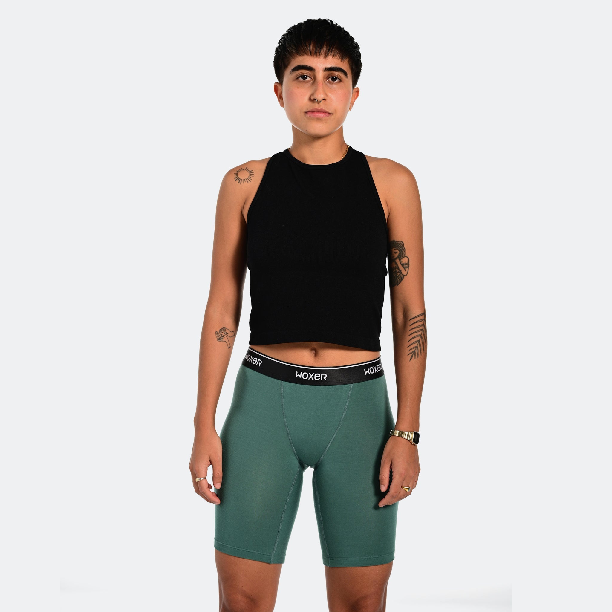 Caro wears a size S