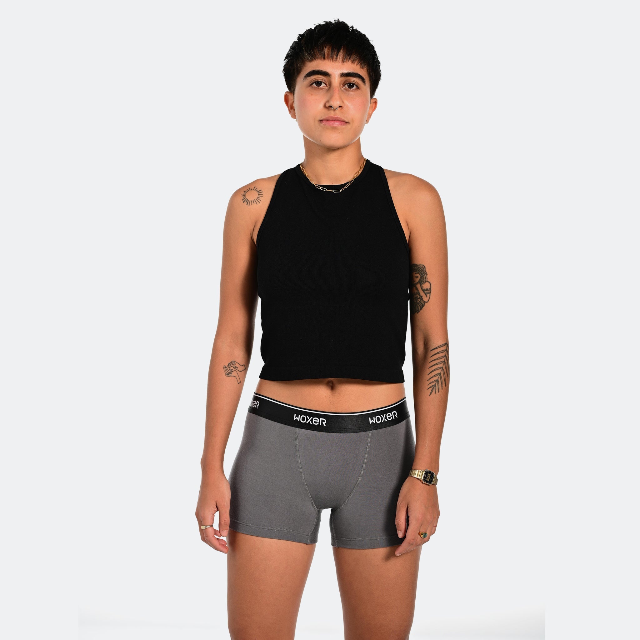 Caro wears a size S