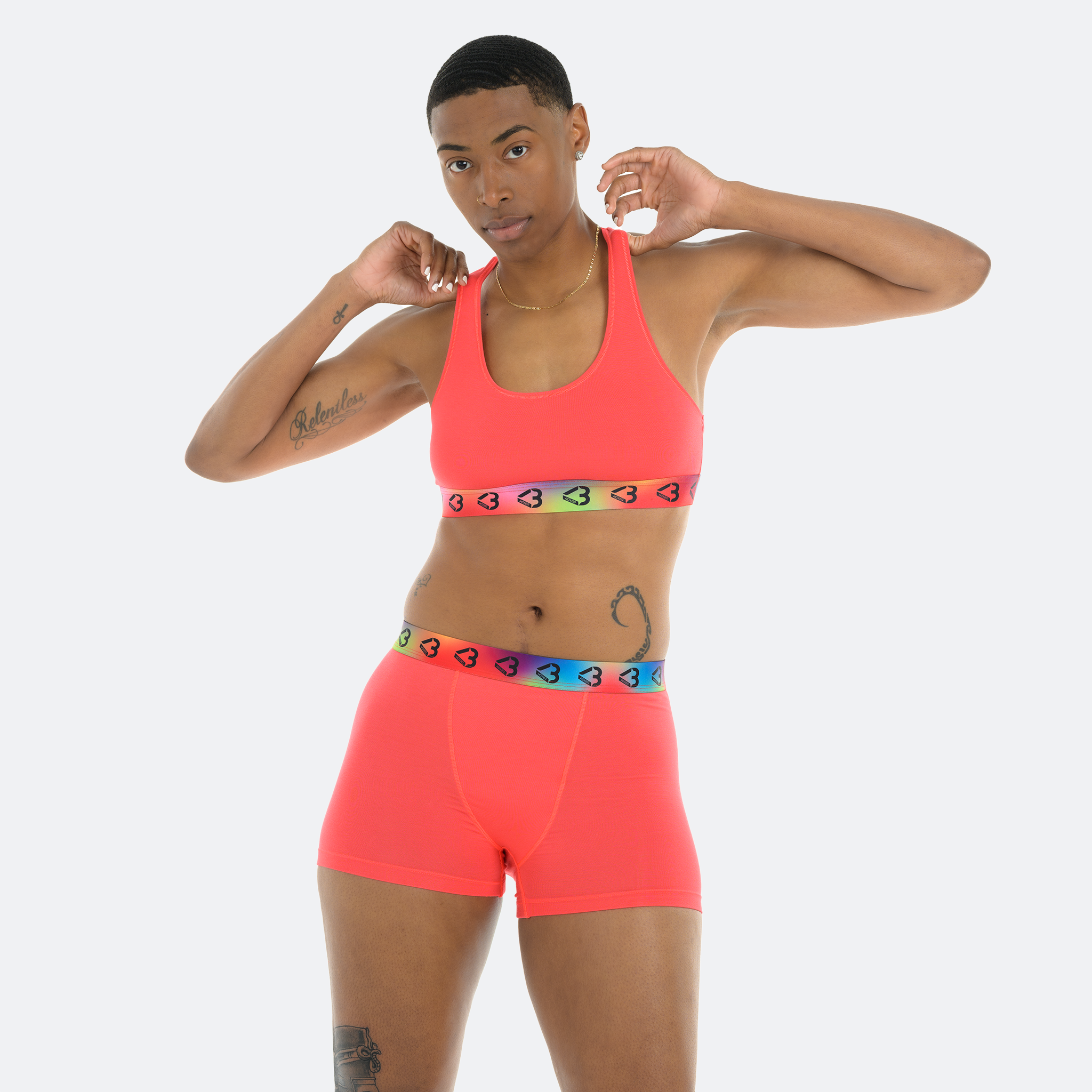 Star High Waisted Hot Coral