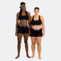 Lana wears a size M, Jas wears a size L