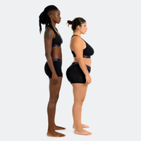 Lana wears a size M, Jas wears a size L