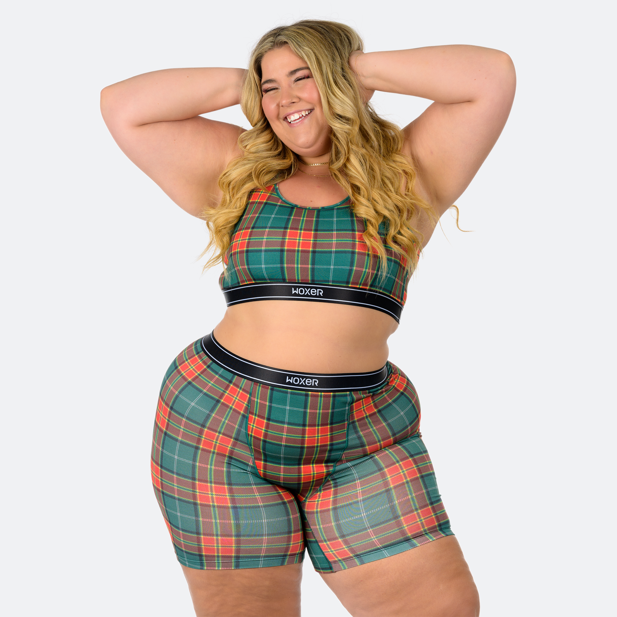 Baller High Waisted Red Plaid