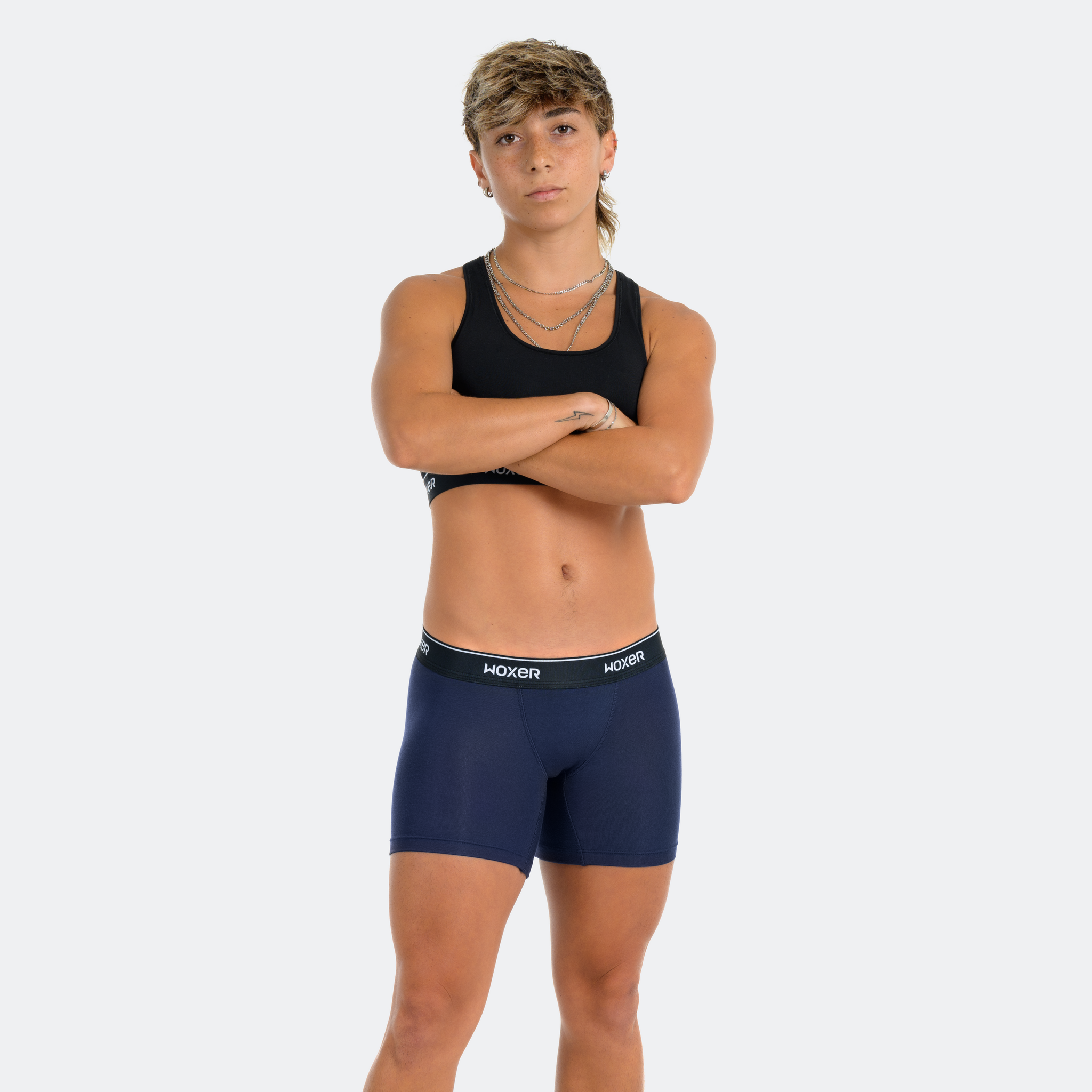 Luc Bianca wears a size XS