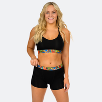 Star High Waisted Black Glitch