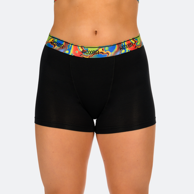 Star High Waisted Black Glitch