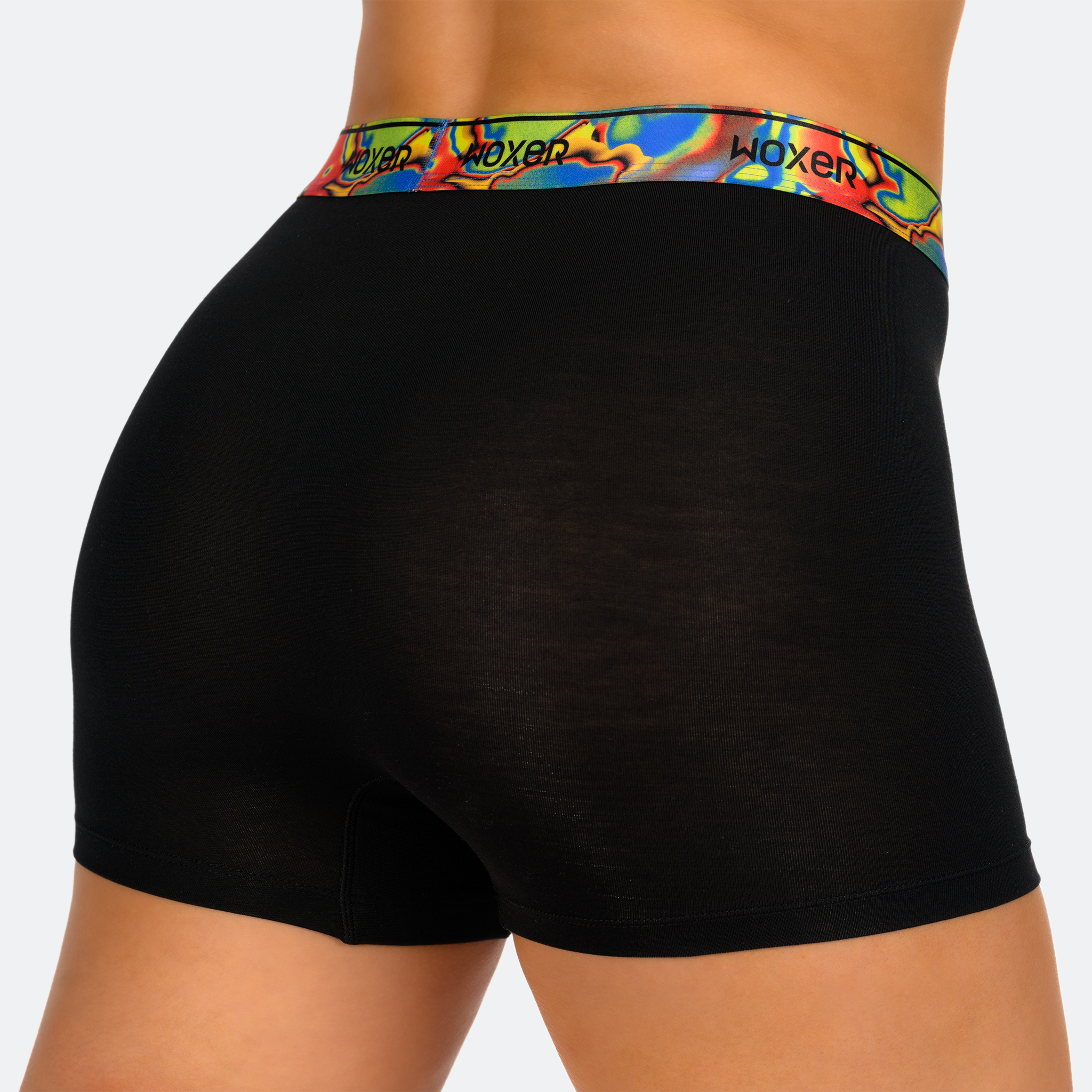 Star High Waisted Black Glitch