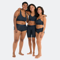 Gabby wears a size L, Kiana wears a size S, Tess wears a size S
