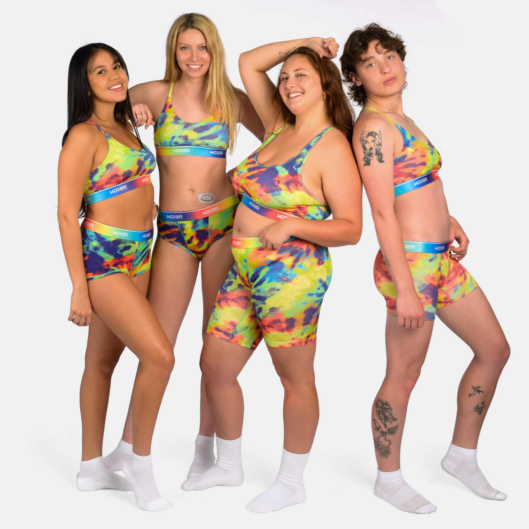 Carla wears a size L, Julianna wears a size S, Trini wears a size XL, Kailey wears a size S