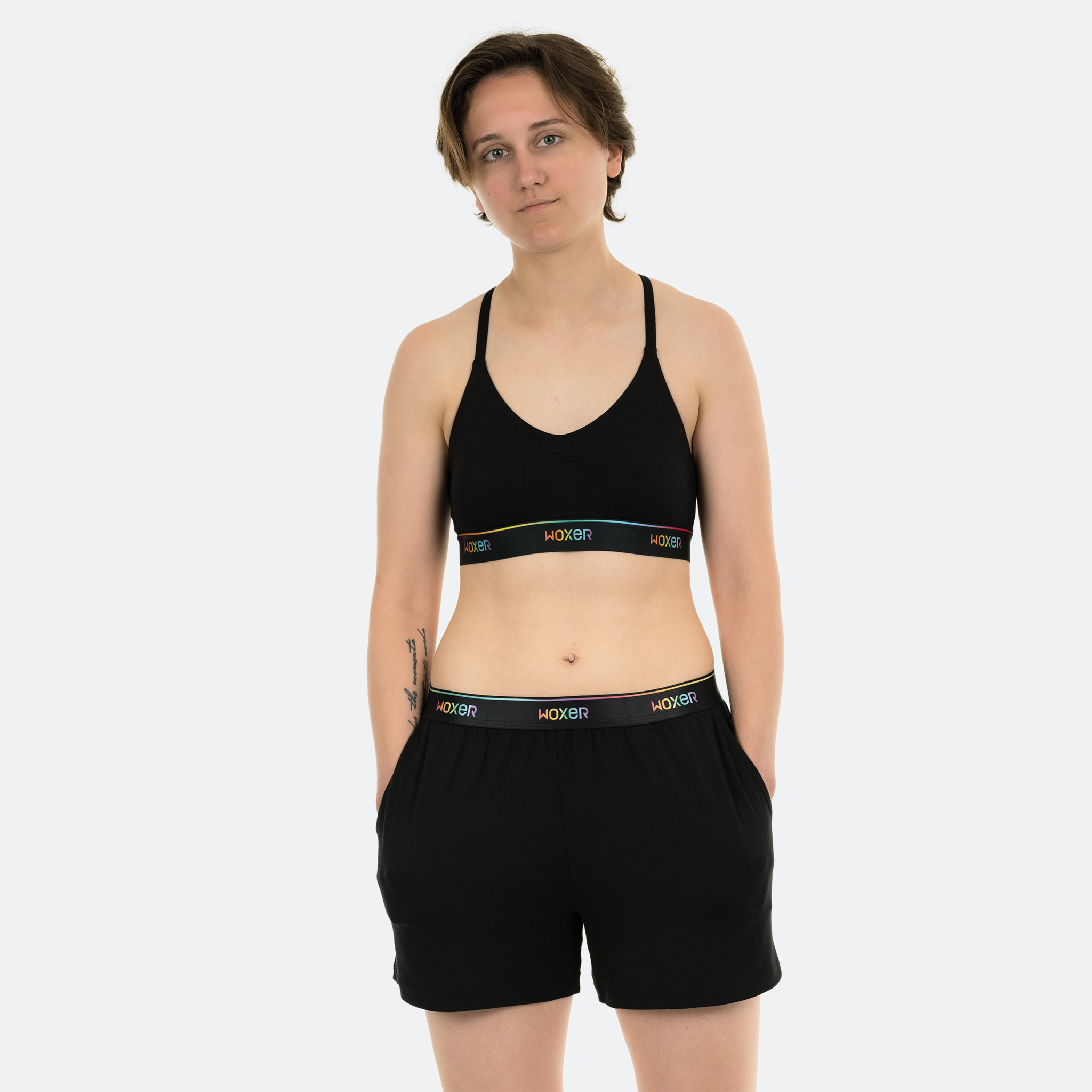 Hayley wears a size M