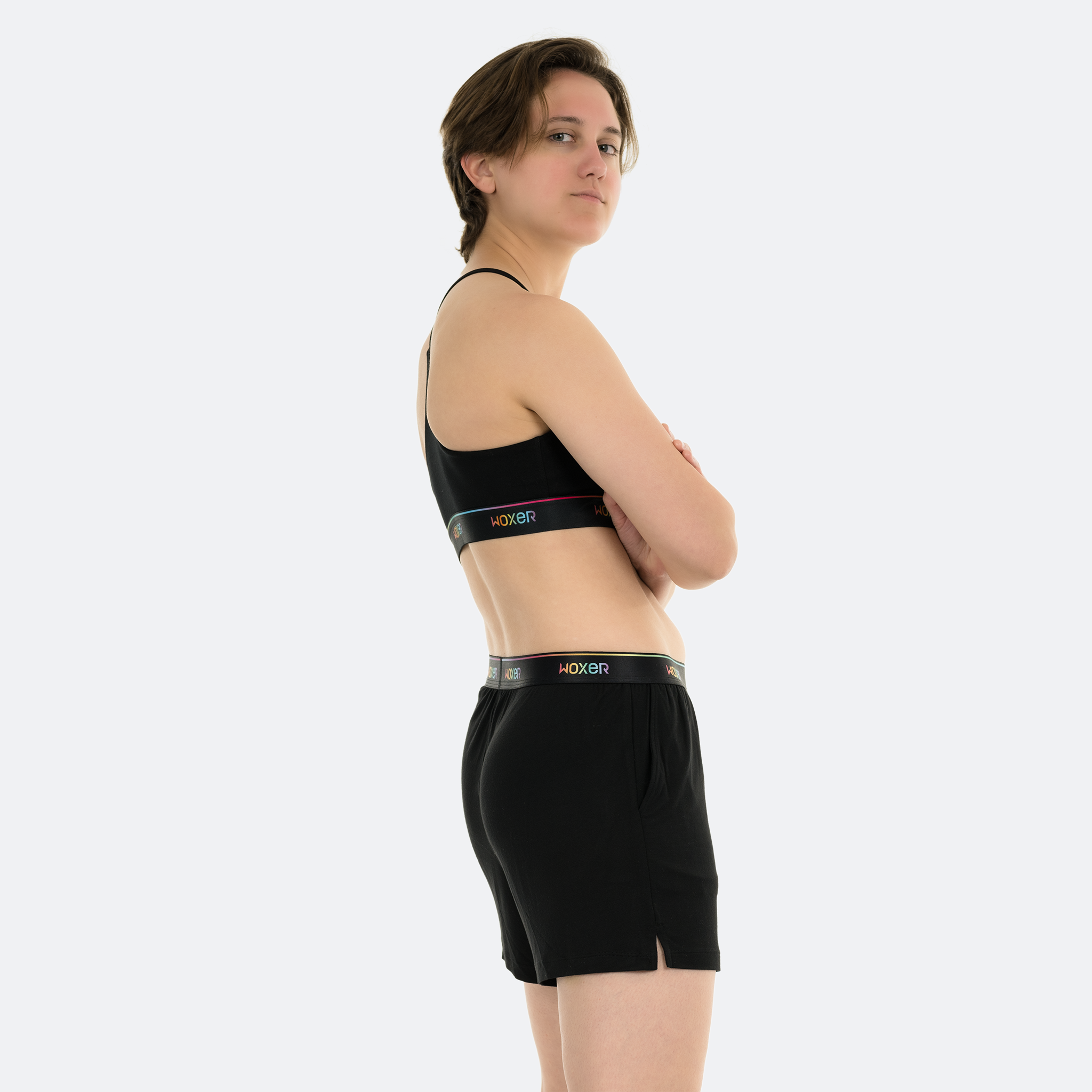 Hayley wears a size M