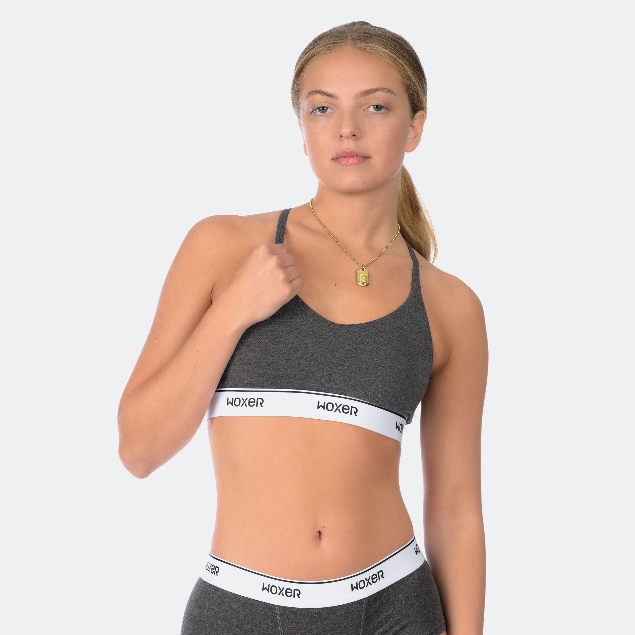 Angelica wears a size M