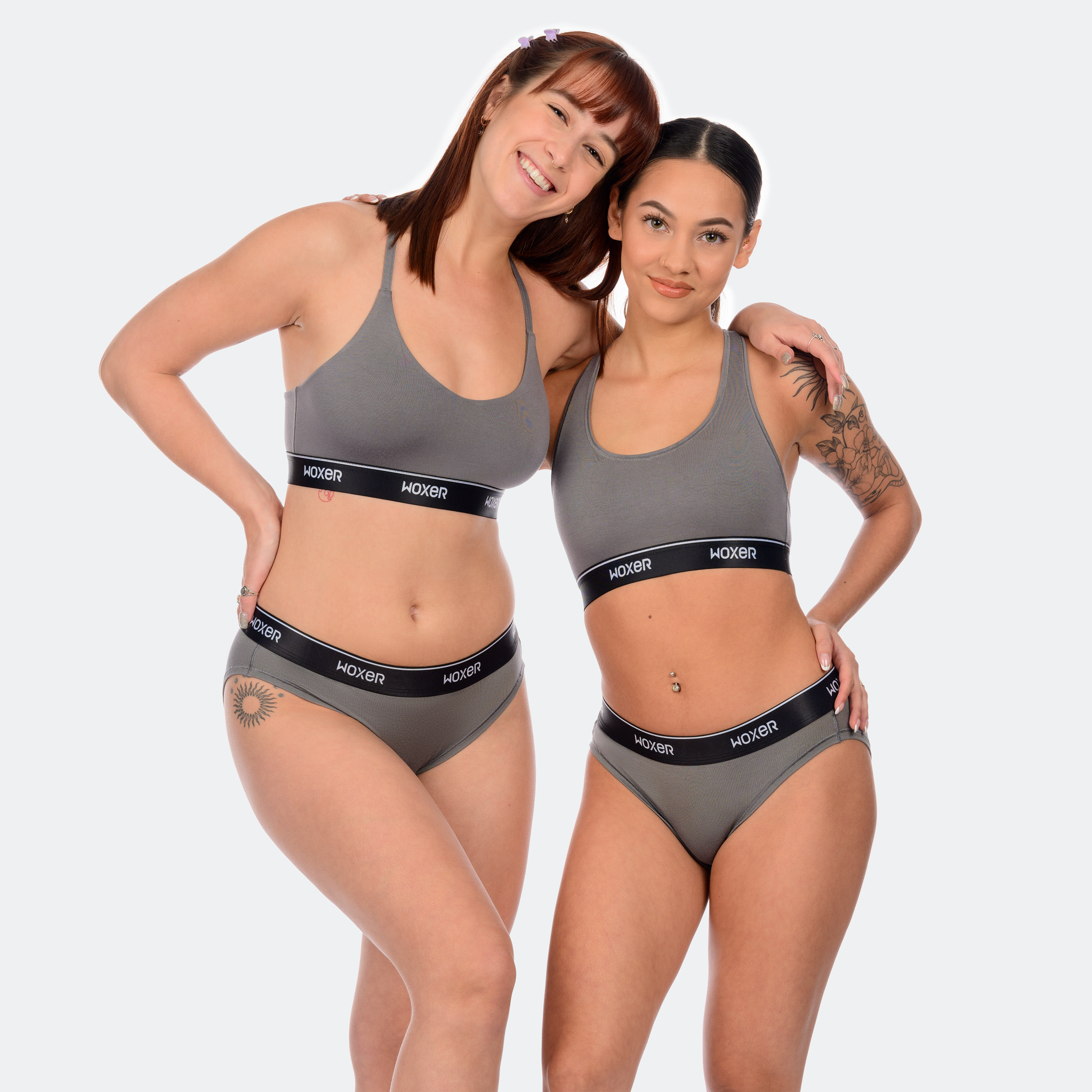 Steph wears a size M, Jessica wears a size S